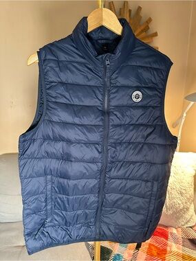 Abercrombie & Fitch Navy Quilted Puffer Vest